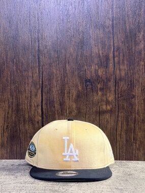 NEW New Era 9FIFTY Los Angeles Dodgers Ivory Black Snapback Hat OSFA